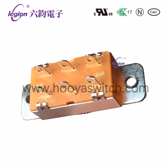 Metal 3A 250VAC Vertical 2 Pole 3 Position Slide Switch